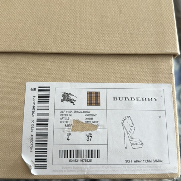 Burberry Prorsum Dark Nickel Leather Platform Heels - Picture 7 of 7